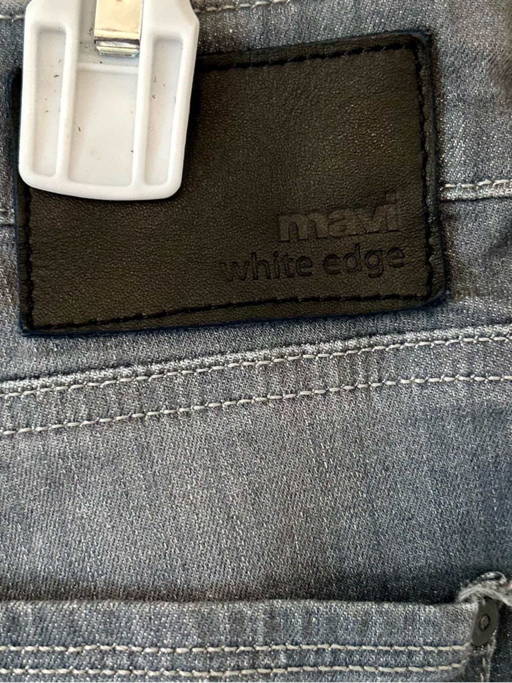 Mavi White Edge Men's Jake Slim Straight Jeans in Washed Grey 34/34 Whiskering - Picture 8 of 11
